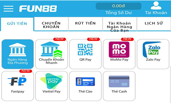 Nạp tiền Fun88